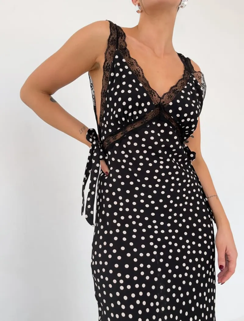 Dolly Midi Dress | Black Ditsy Dot sold by Rumored