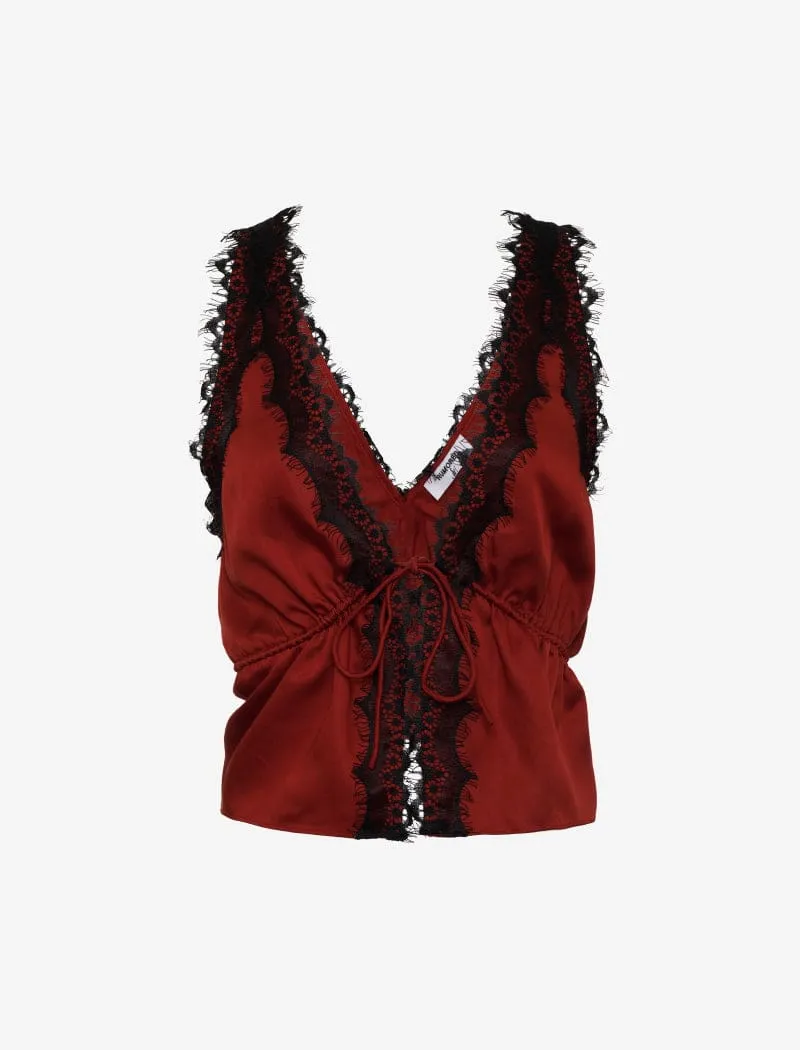 Lady Lace Top | Crimson sold by Rumored product image thumbnail 2