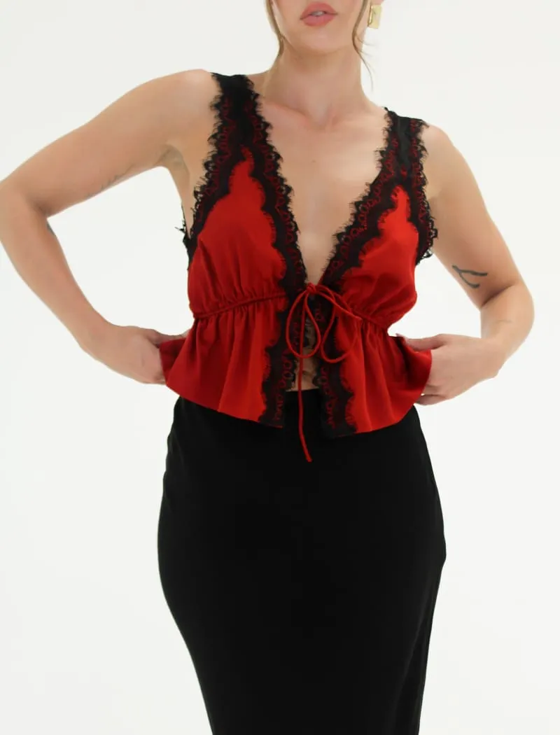 Lady Lace Top | Crimson sold by Rumored product image thumbnail 4
