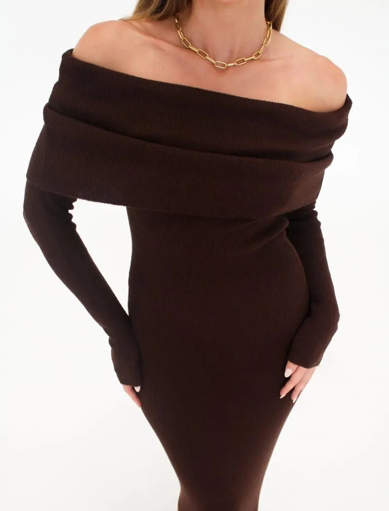 Winona Maxi Dress | Espresso sold by Rumored