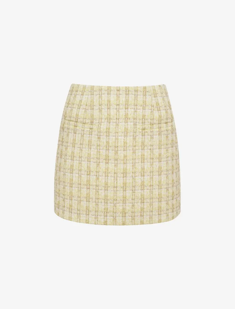 Coco Mini Skirt | Limon Shimmer Tweed sold by Rumored product image thumbnail 2