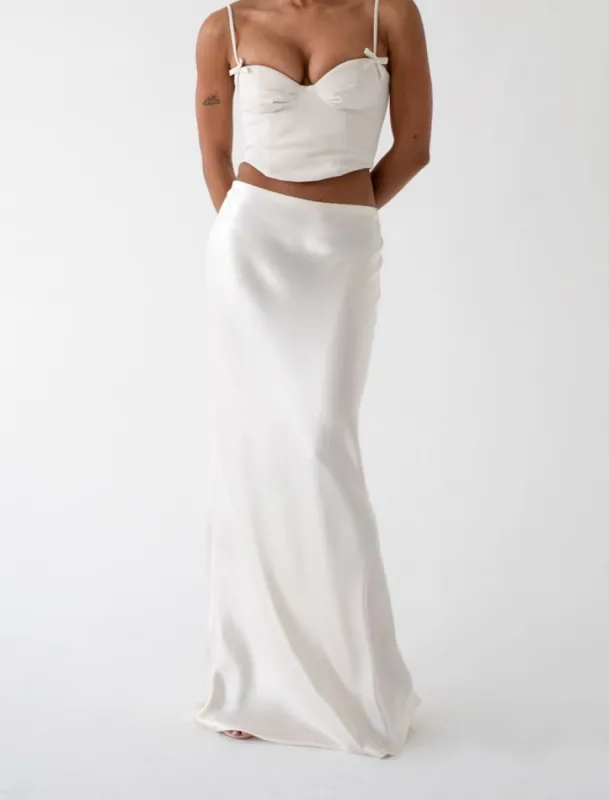 Archive Bias Maxi Skirt | Ivory sold by Rumored