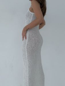 Palm Beach Maxi Dress | White Shimmer sold by Rumored