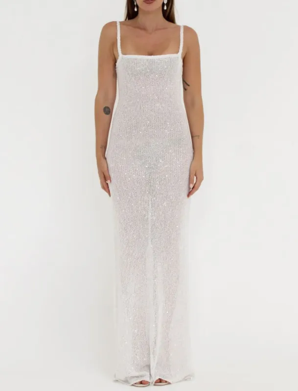 Palm Beach Maxi Dress | White Sequin sold by Rumored