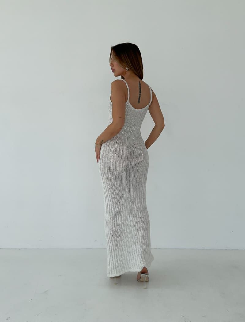 Palm Beach Maxi Dress | White Shimmer sold by Rumored product image thumbnail 7