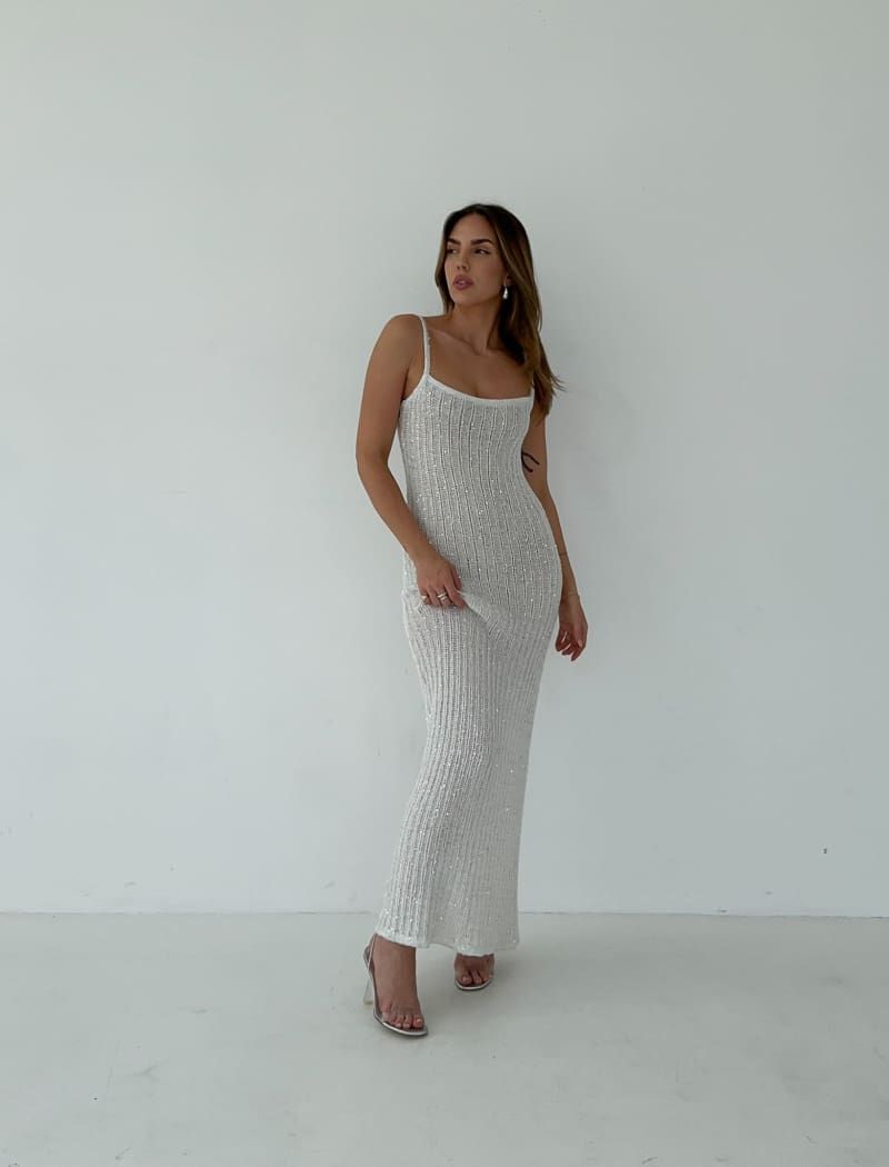 Palm Beach Maxi Dress | White Shimmer sold by Rumored product image thumbnail 6