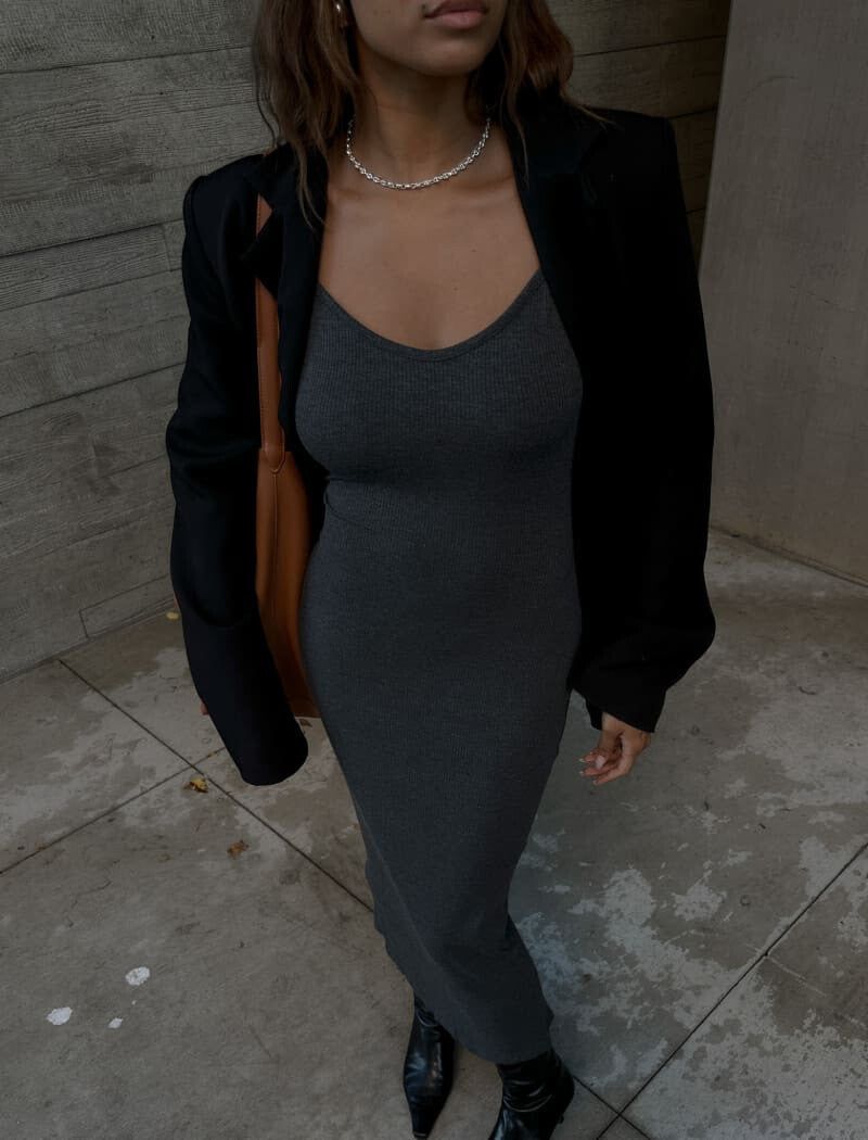 Effortless Midi Dress | Charcoal sold by Rumored product image thumbnail 4