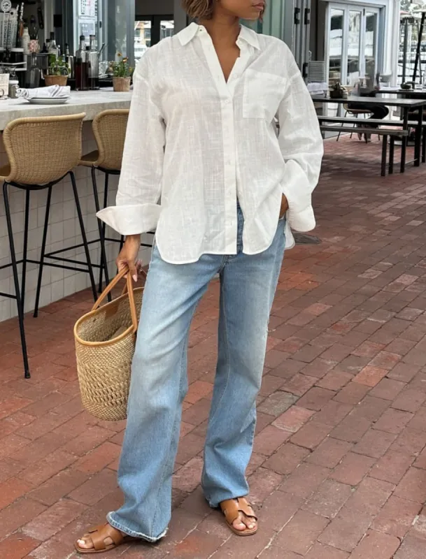 Ex-Boyfriend Button Up | White Linen sold by Rumored