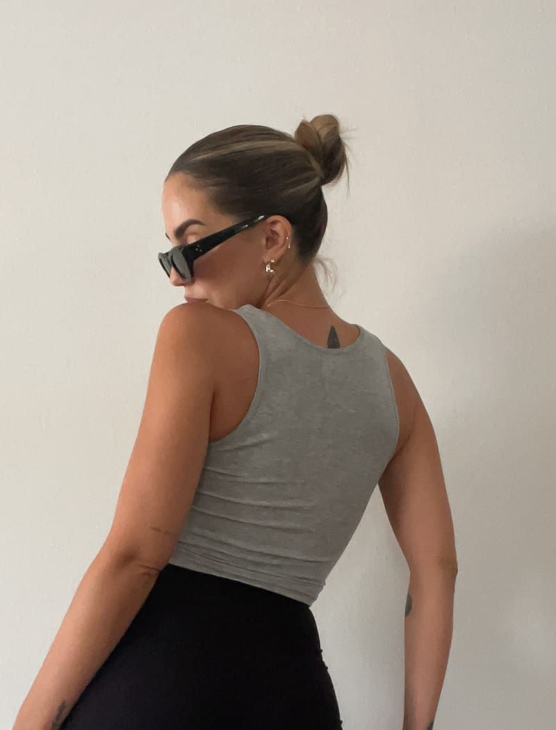 Classic Ribbed Tank | Heather Gray sold by Rumored product image thumbnail 4