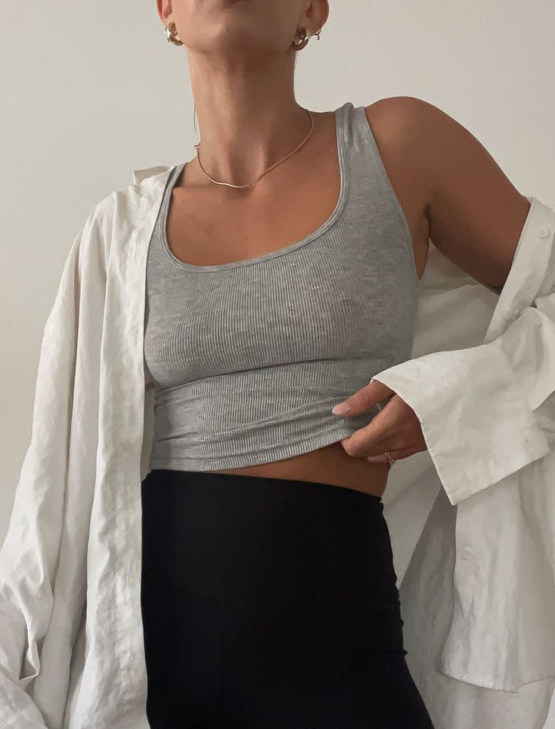 Classic Ribbed Tank | Heather Gray sold by Rumored