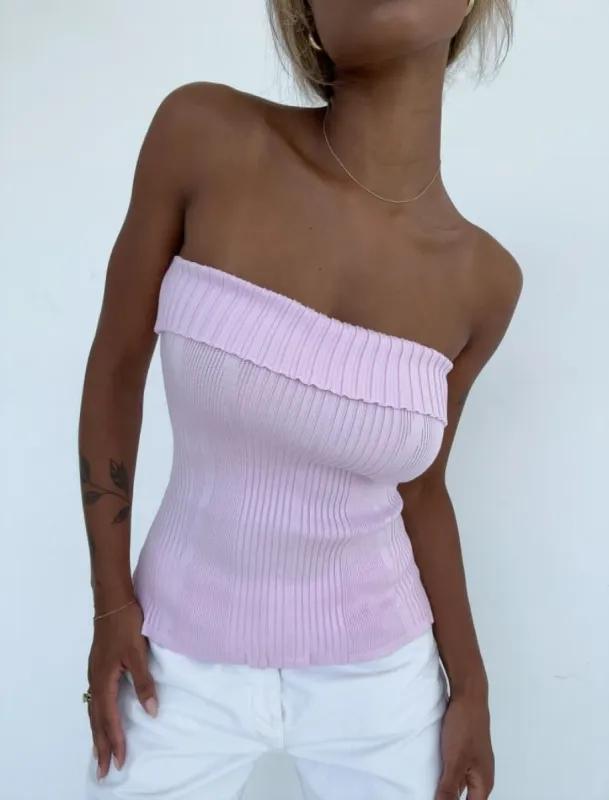 Solstice Knit Tube Top | Baby Pink sold by Rumored