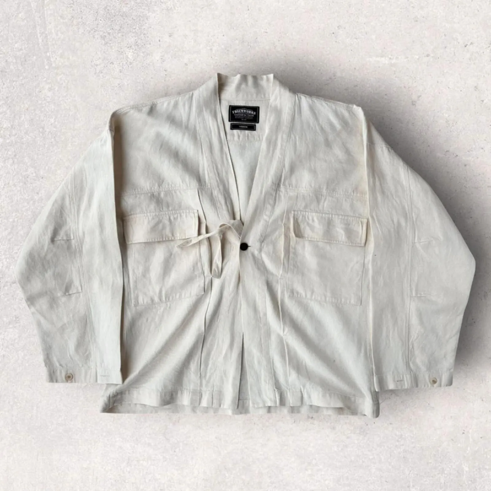Frizmworks Linen Durumagi Jacket Natural M sold by WearHouse UK product image thumbnail 2