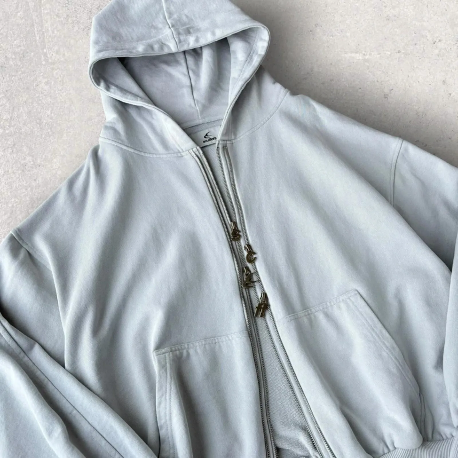 Scuffers Steel Grey Zipper Hoodie L sold by WearHouse UK product image thumbnail 2