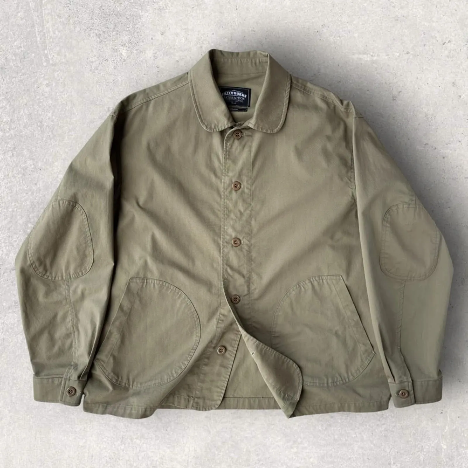 Frizmworks Round Patch Coverall Jacket Beige / Khaki M Korea Import Workwear sold by WearHouse UK