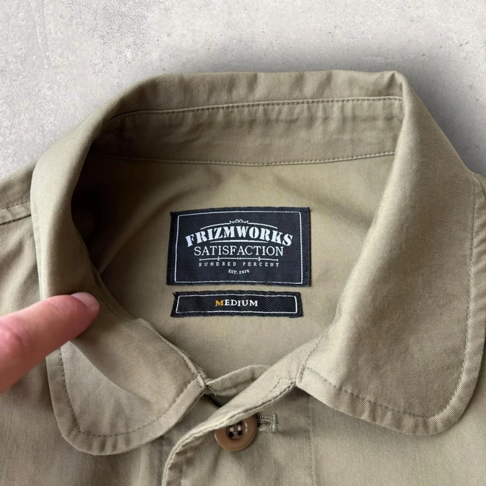 Frizmworks Round Patch Coverall Jacket Beige / Khaki M Korea Import Workwear sold by WearHouse UK product image thumbnail 5