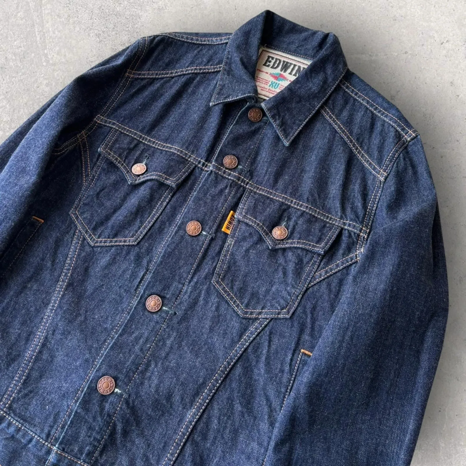 Edwin Japan XU Cropped Denim Jacket Indigo Womens L Japan Import sold by WearHouse UK product image thumbnail 3