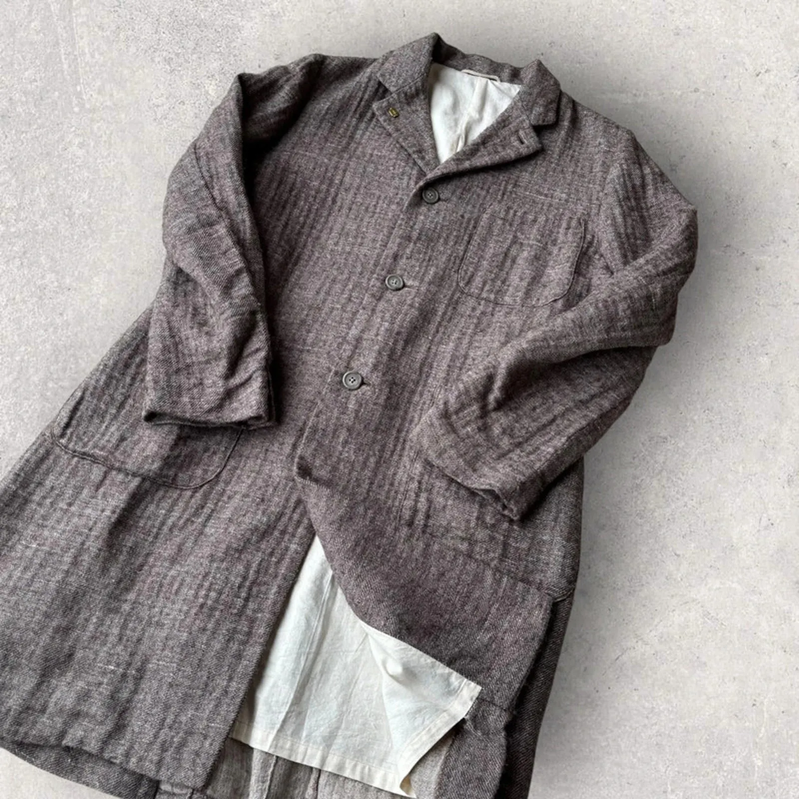 Snow Peak Japan Vintage Linen Overcoat – Beige – L sold by WearHouse UK product image thumbnail 5