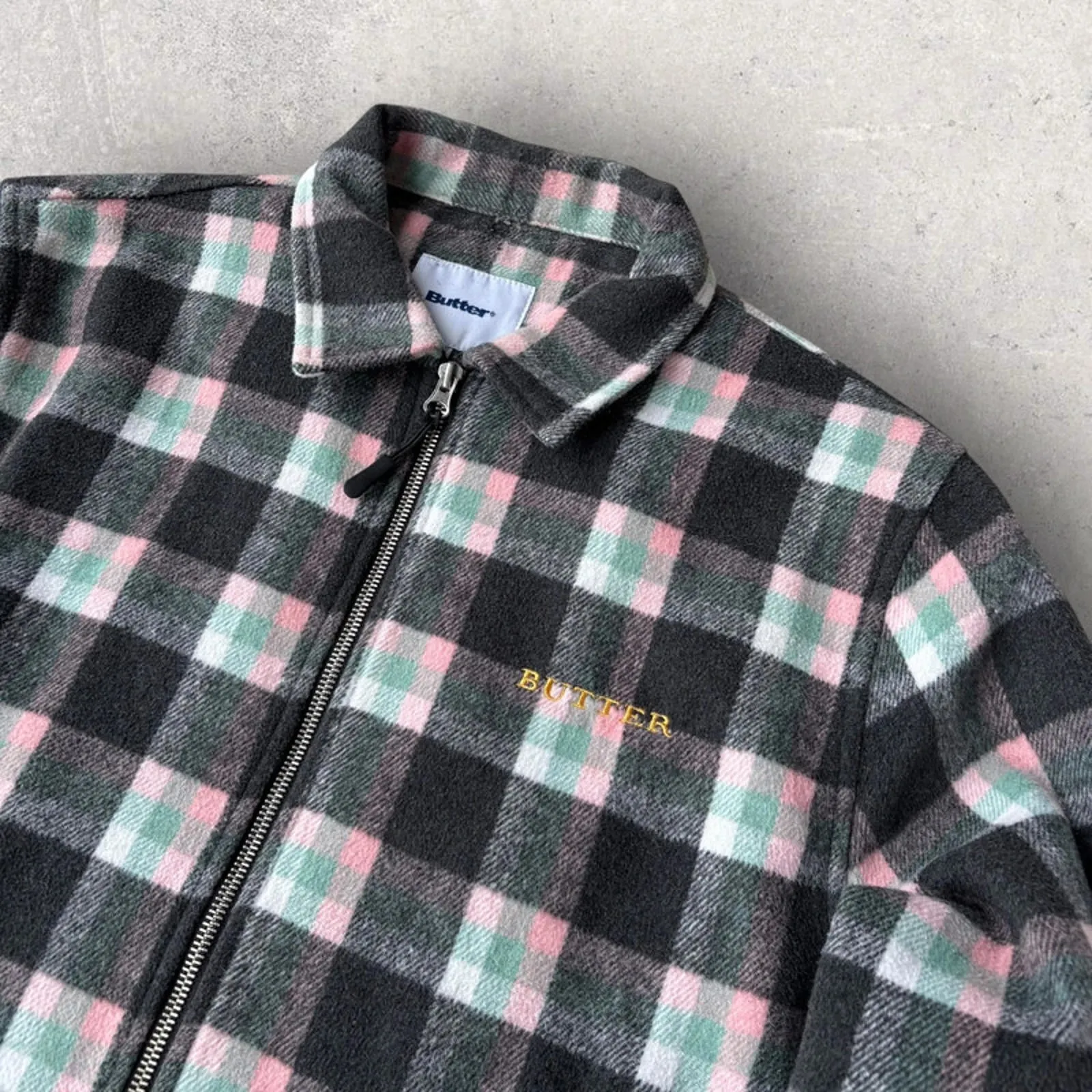 Butter Goods Flannel Plaid Zip Shirt Jacket – Grey – M sold by WearHouse UK product image thumbnail 3