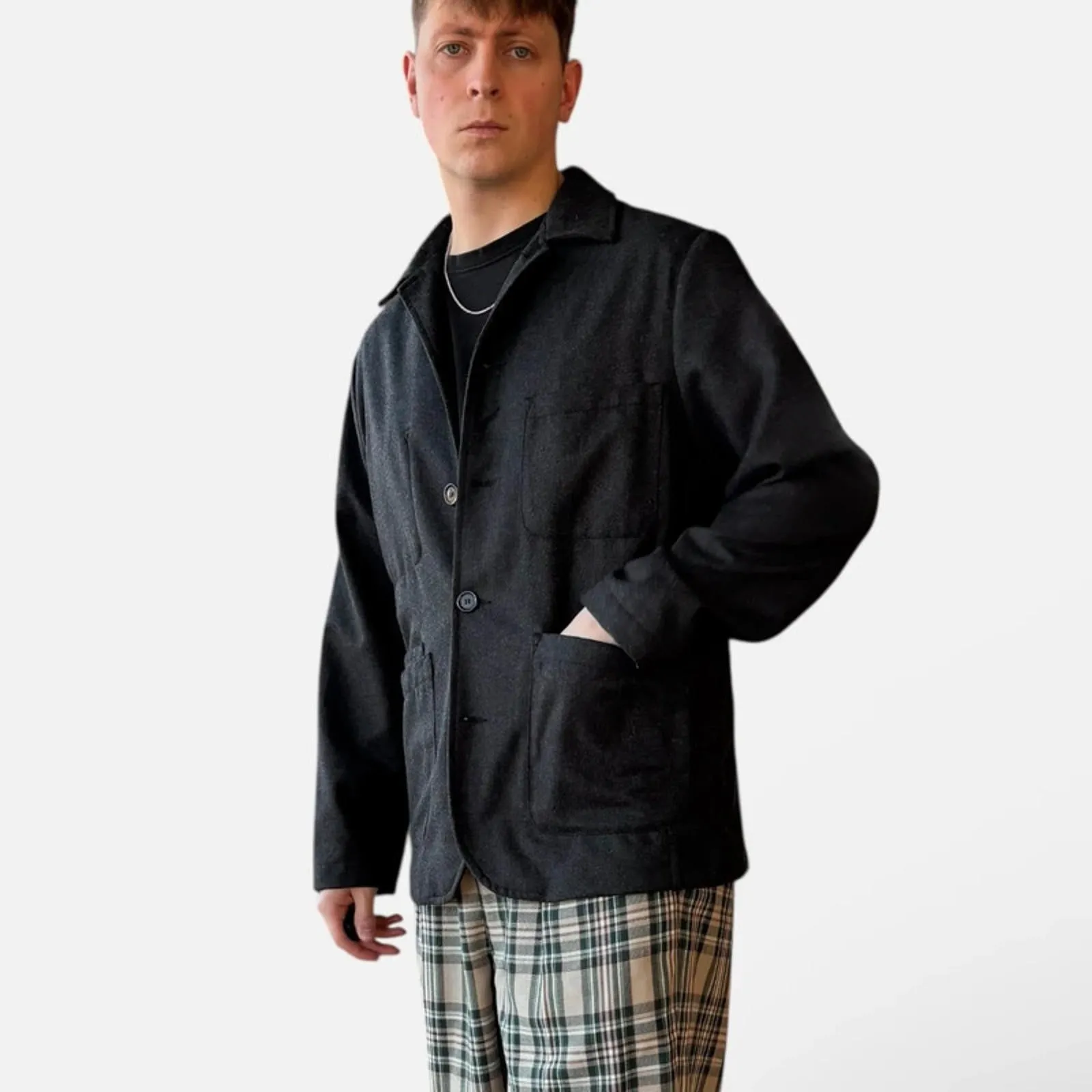 Universal Works Baker Utility Overshirt Grey Size M sold by WearHouse UK product image thumbnail 2