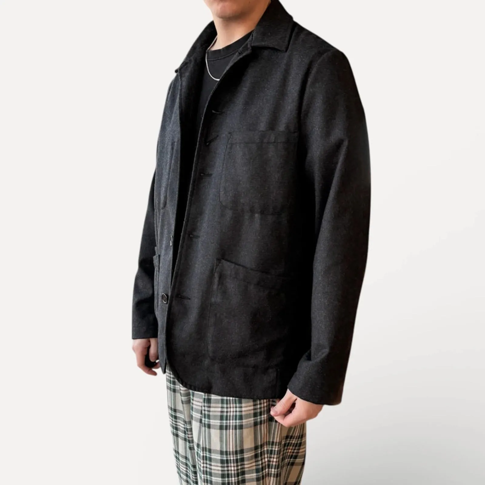 Universal Works Baker Utility Overshirt Grey Size M sold by WearHouse UK