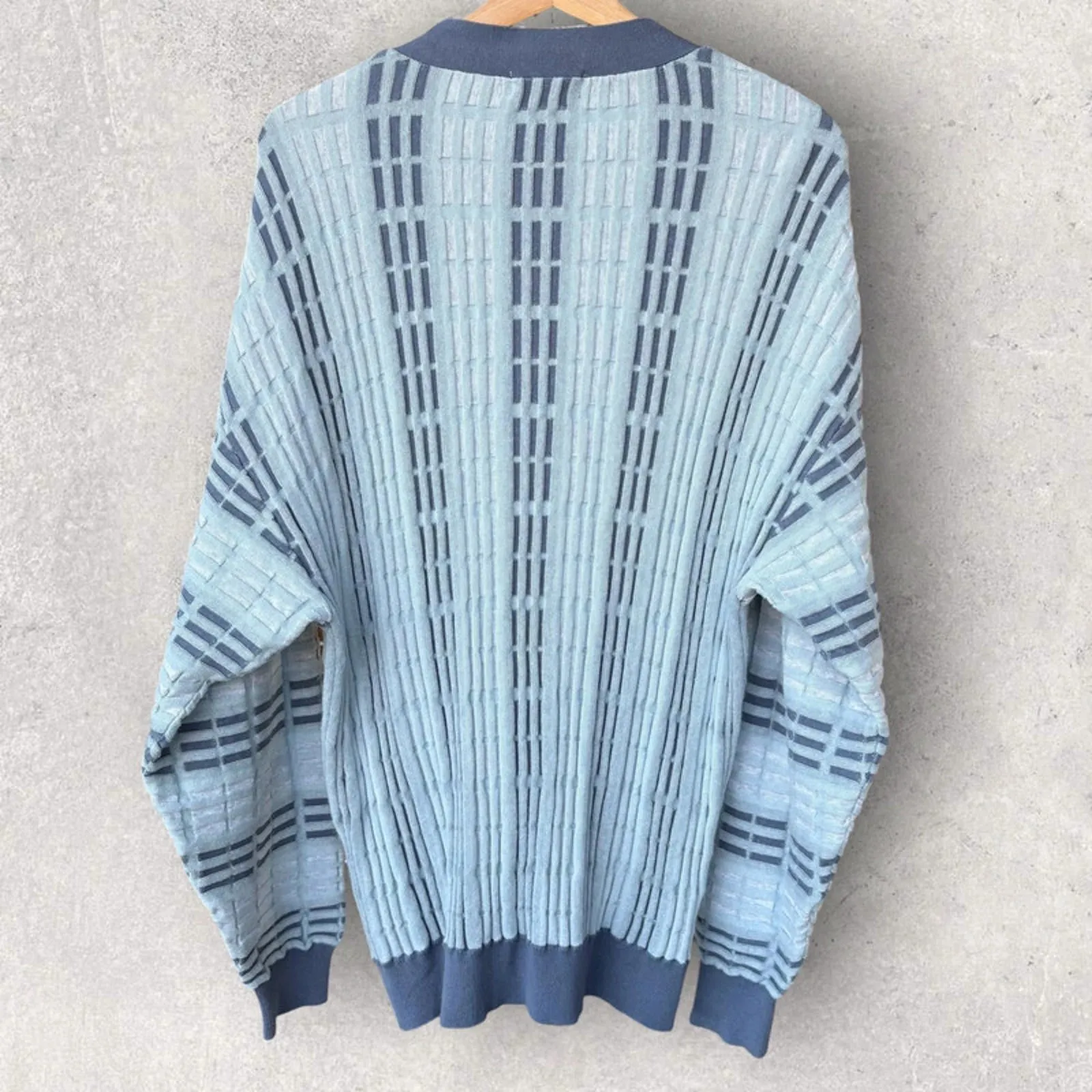 Beams Japan Waffle Cardigan Blue Size M sold by WearHouse UK product image thumbnail 2