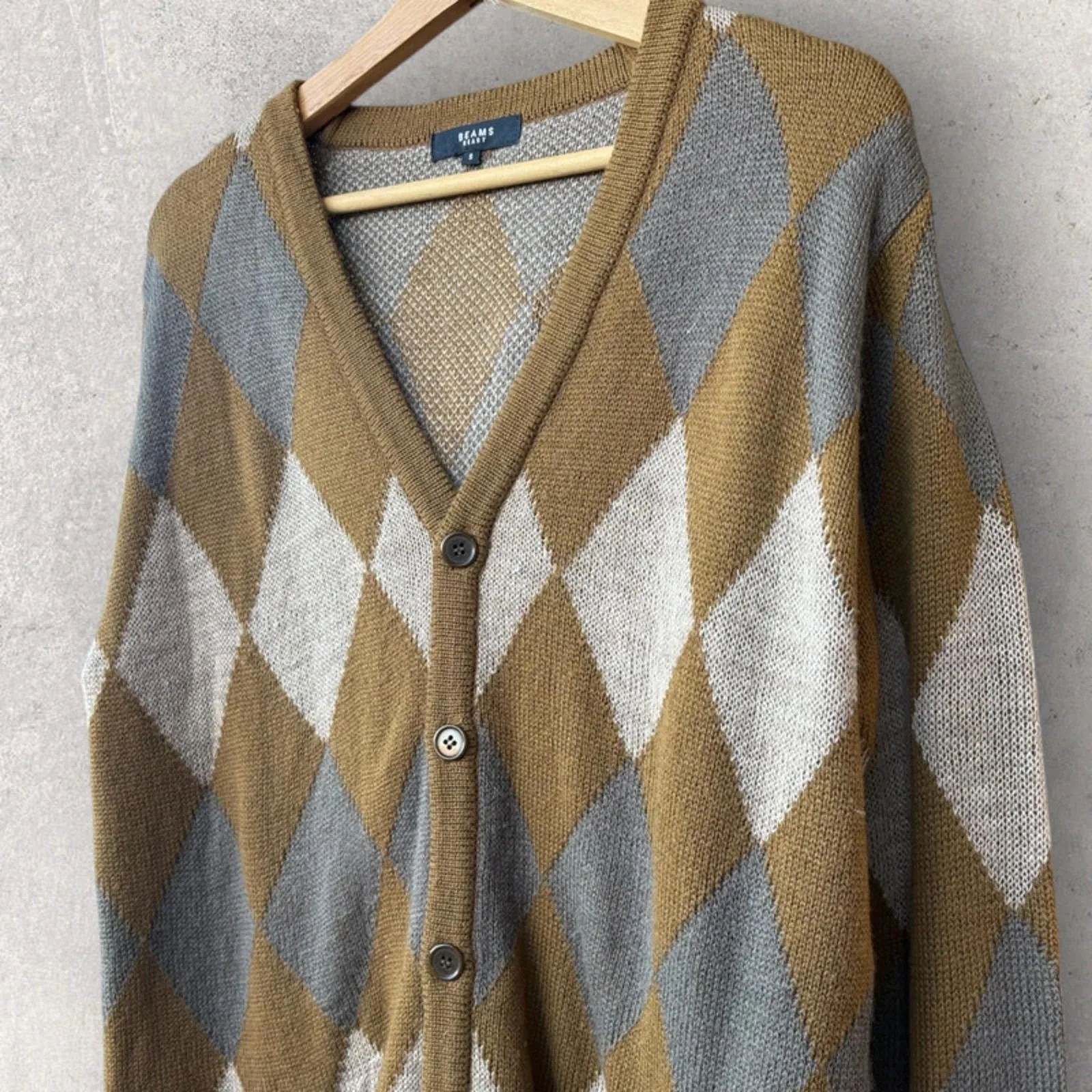 Beams Japan Diamond Knit Cardigan Brown Size S sold by WearHouse UK product image thumbnail 5