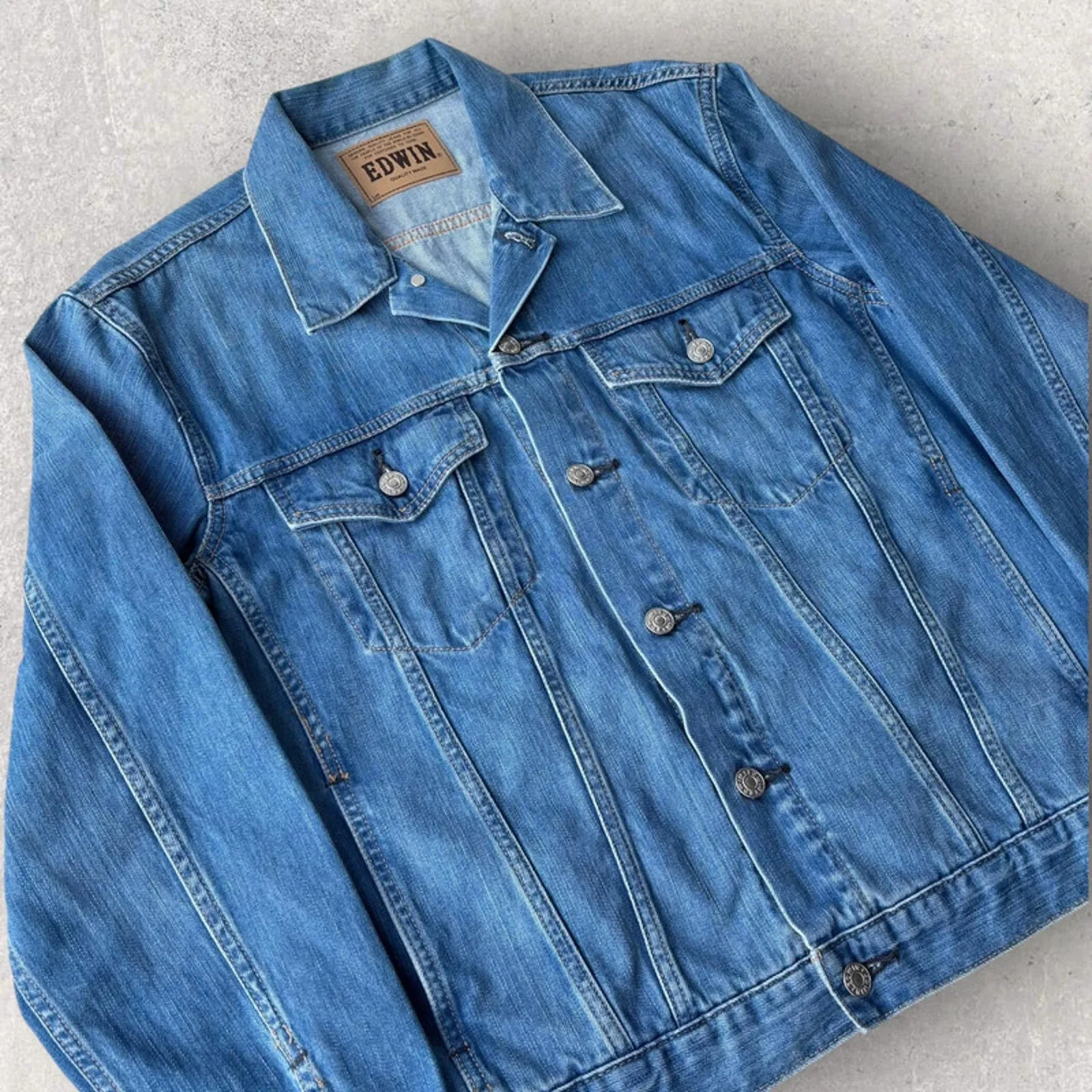 Edwin G Jean Raw Denim Cropped Jacket S sold by WearHouse UK product image thumbnail 5