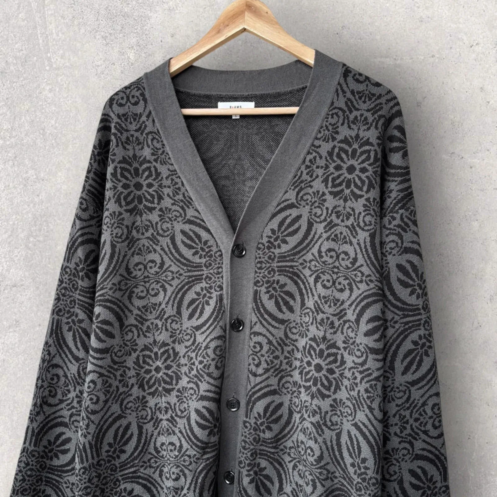 Beams Paisley Cardigan Grey L Japan import sold by WearHouse UK product image thumbnail 3