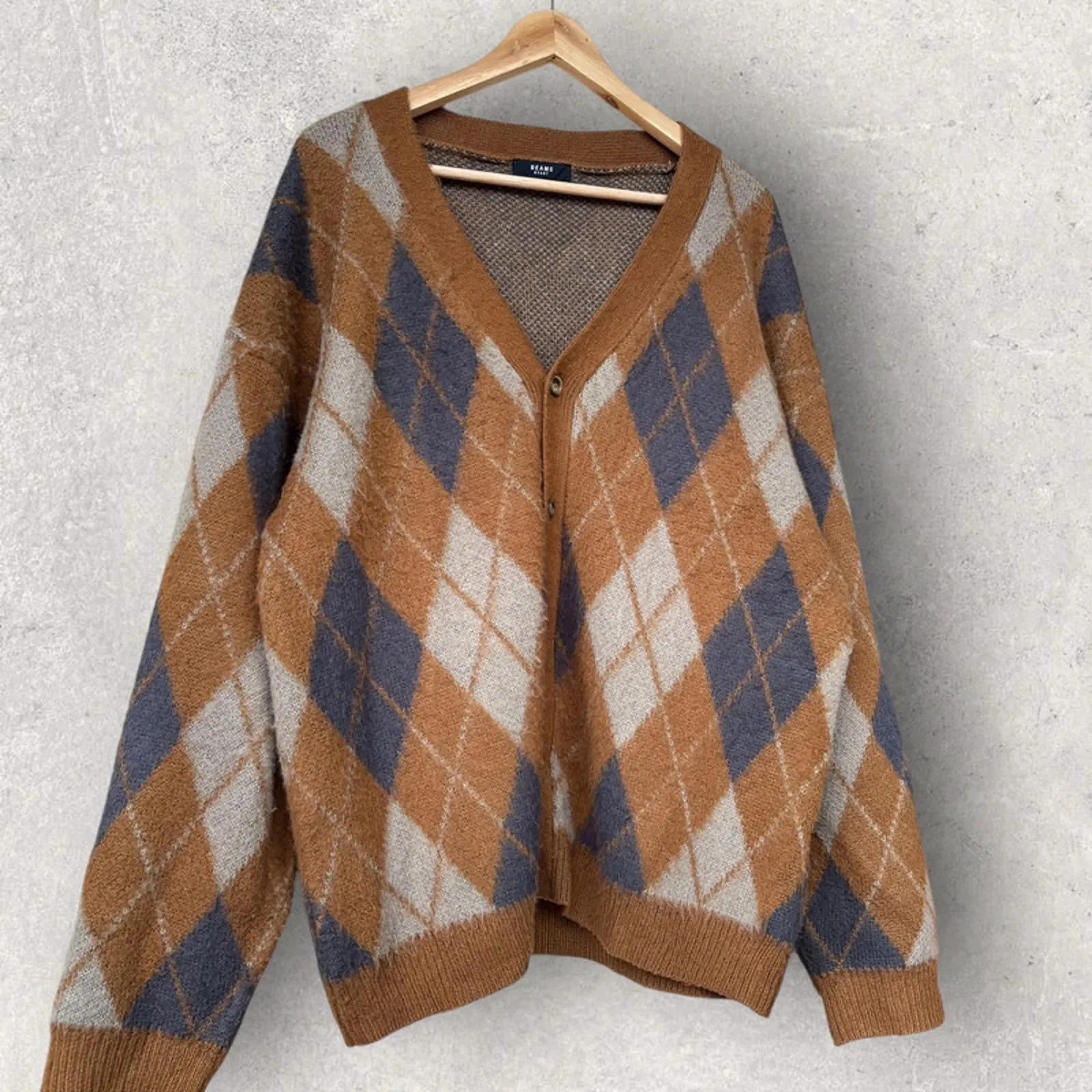 Beams Argyle Diamond Cardigan Brown M Japan Import sold by WearHouse UK product image thumbnail 4