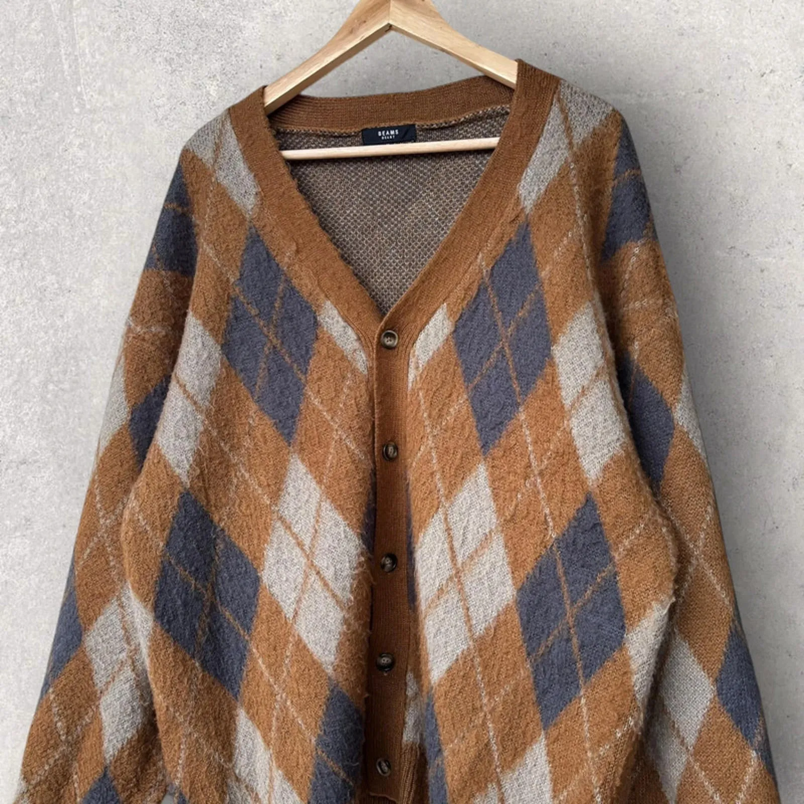 Beams Argyle Diamond Cardigan Brown M Japan Import sold by WearHouse UK product image thumbnail 3