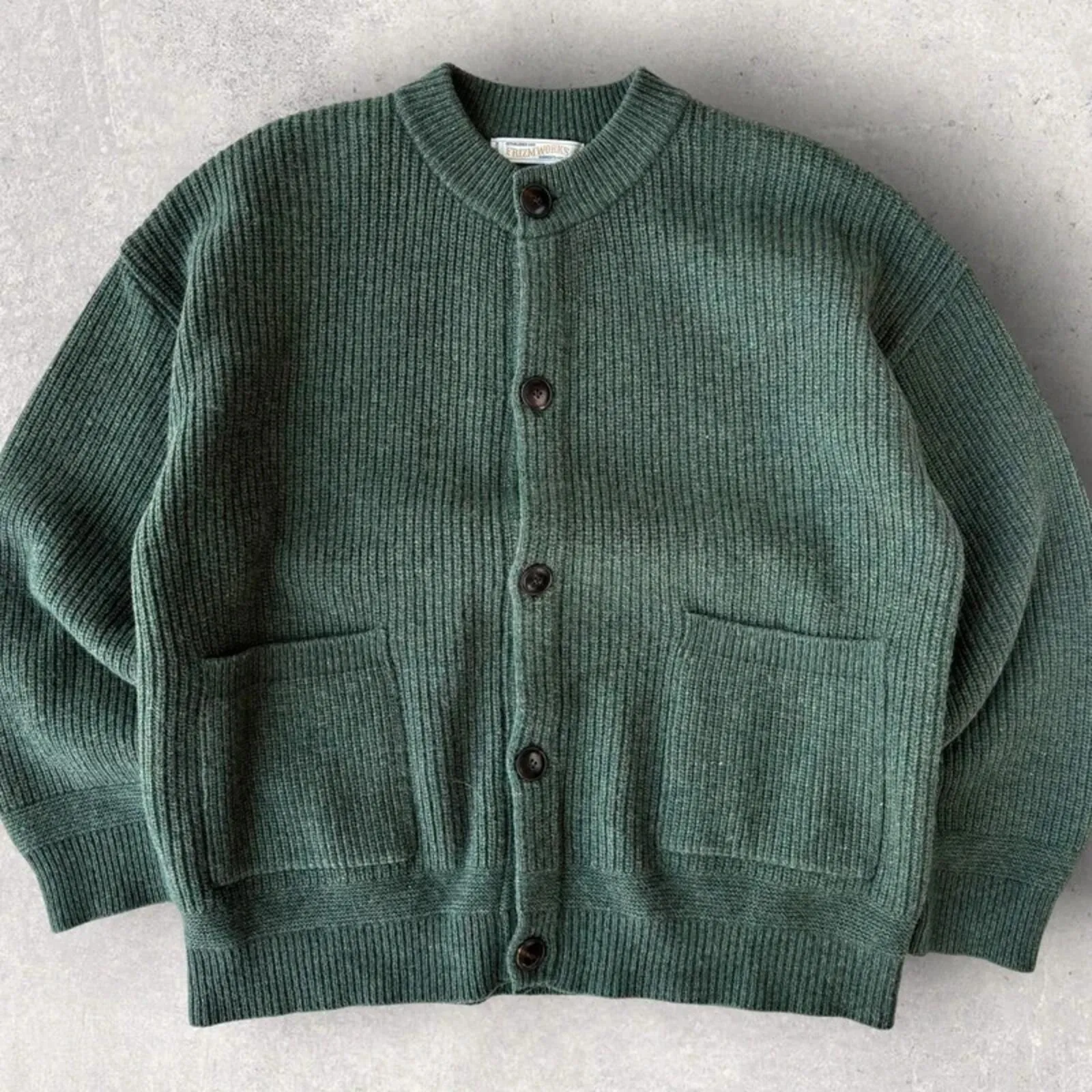 Frizmworks Heavy Wool Round Cardigan Forest Green M sold by WearHouse UK product image thumbnail 4