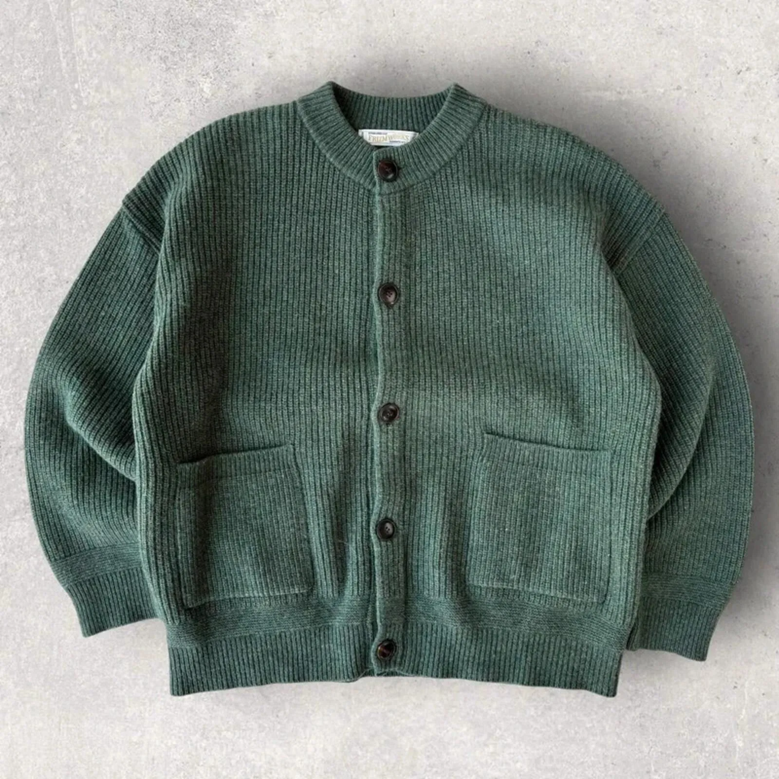 Frizmworks Heavy Wool Round Cardigan Forest Green M sold by WearHouse UK