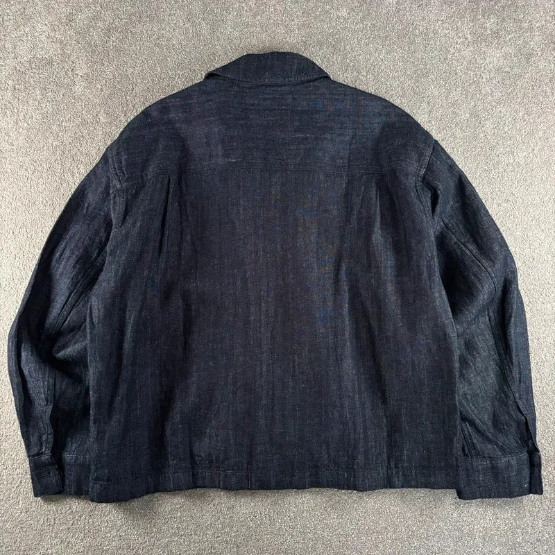 Frizmworks Linen Boxy Overshirt Indigo M sold by WearHouse UK product image thumbnail 4