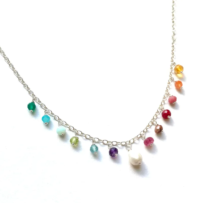 Rainbow gemstone necklace sold by Ace of Swords