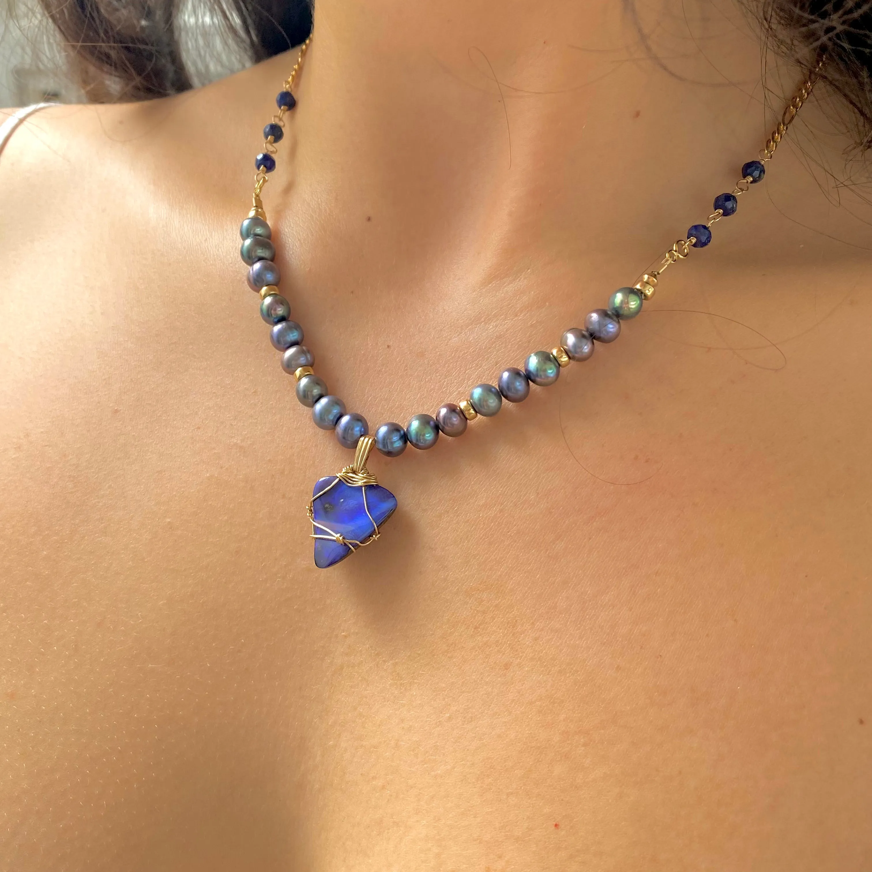 Aditi opal necklace sold by Ace of Swords product image thumbnail 5