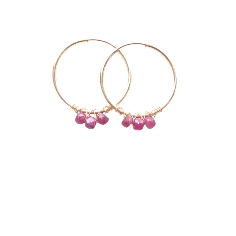 Ruby hoops sold by Ace of Swords