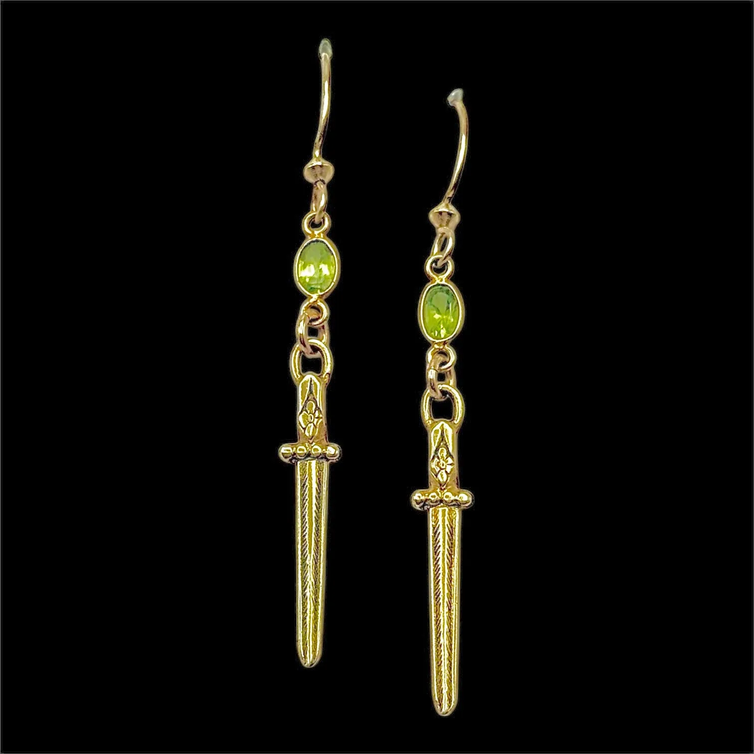 Peridot sword earrings sold by Ace of Swords product image thumbnail 2