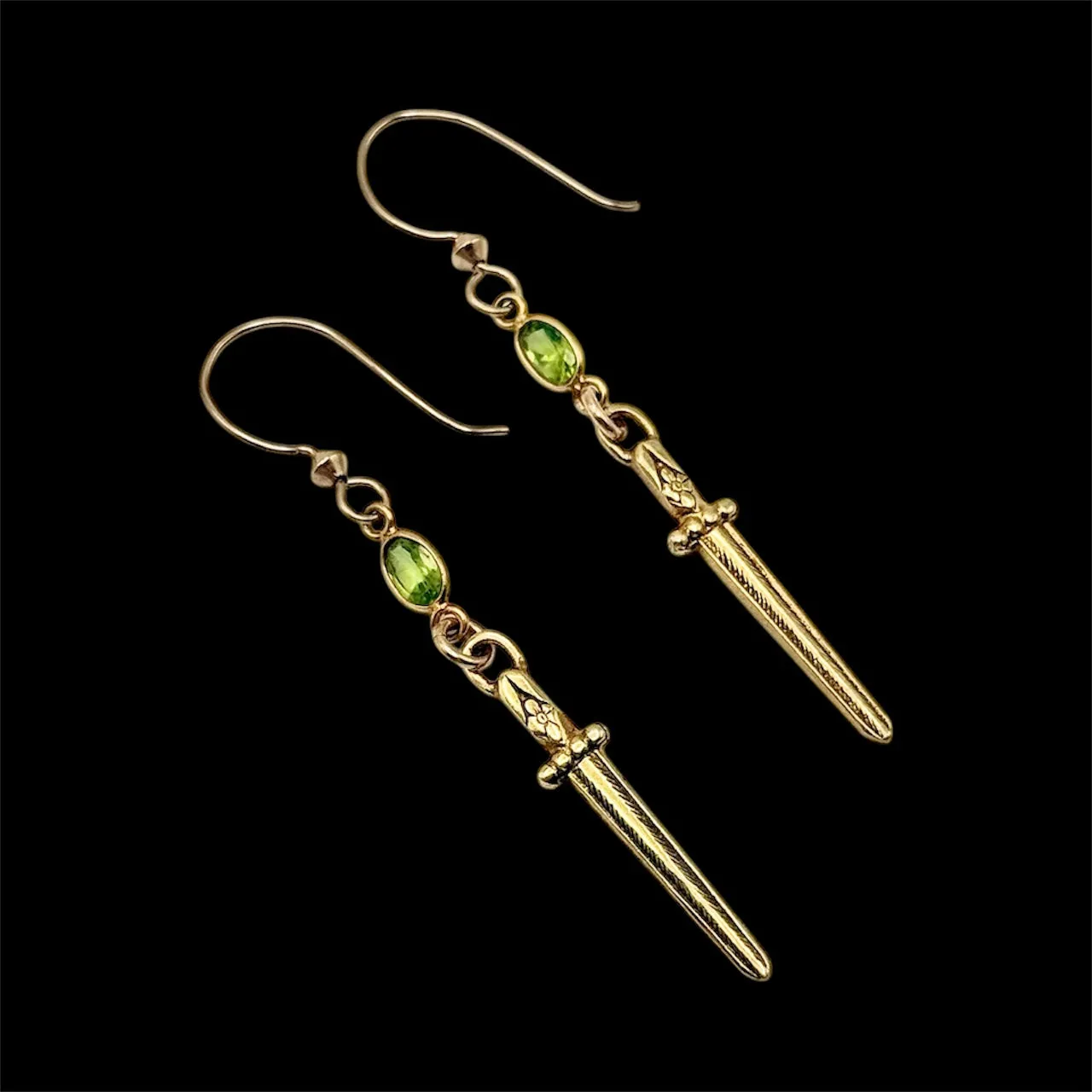Peridot sword earrings sold by Ace of Swords product image thumbnail 3