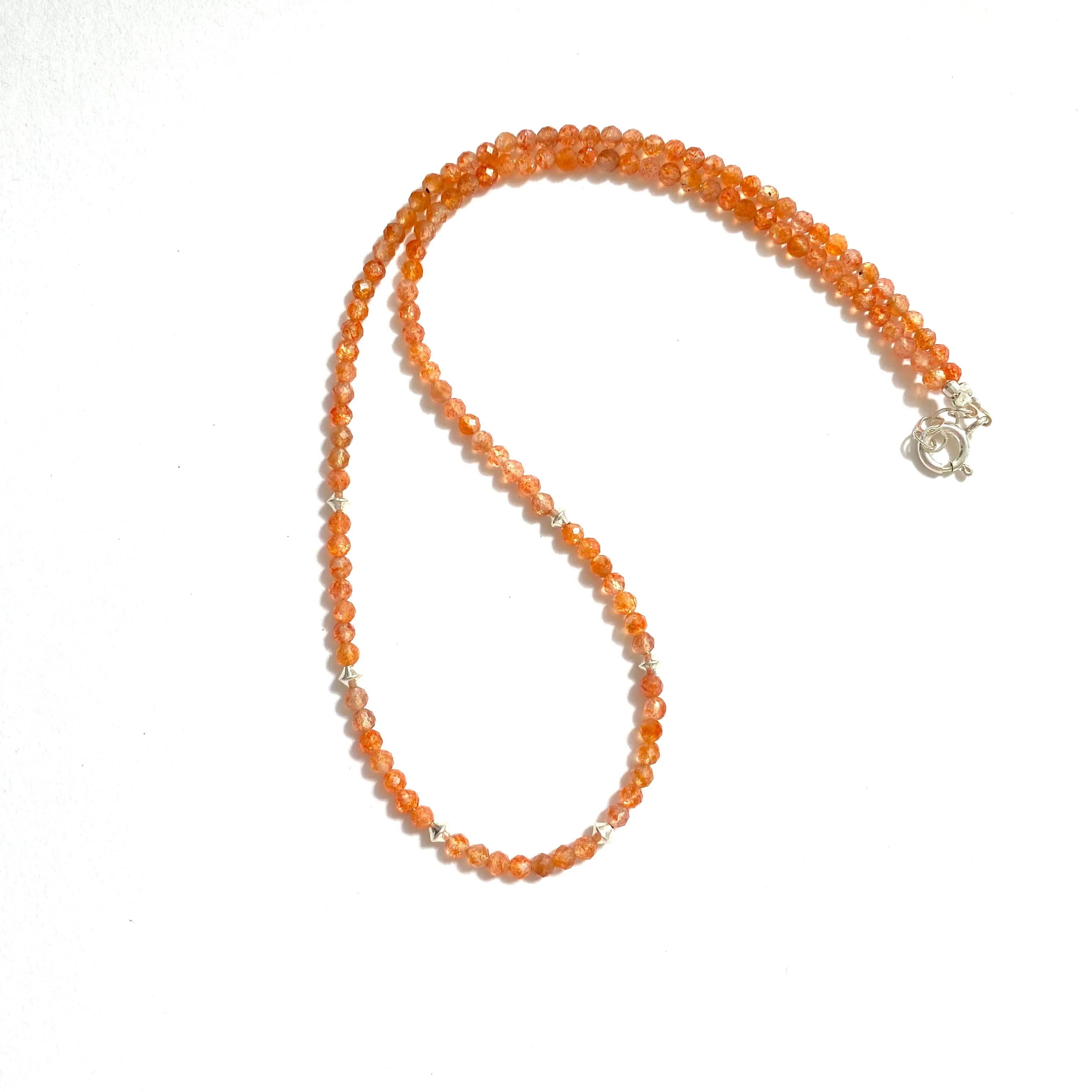 Sunstone beads - silver sold by Ace of Swords