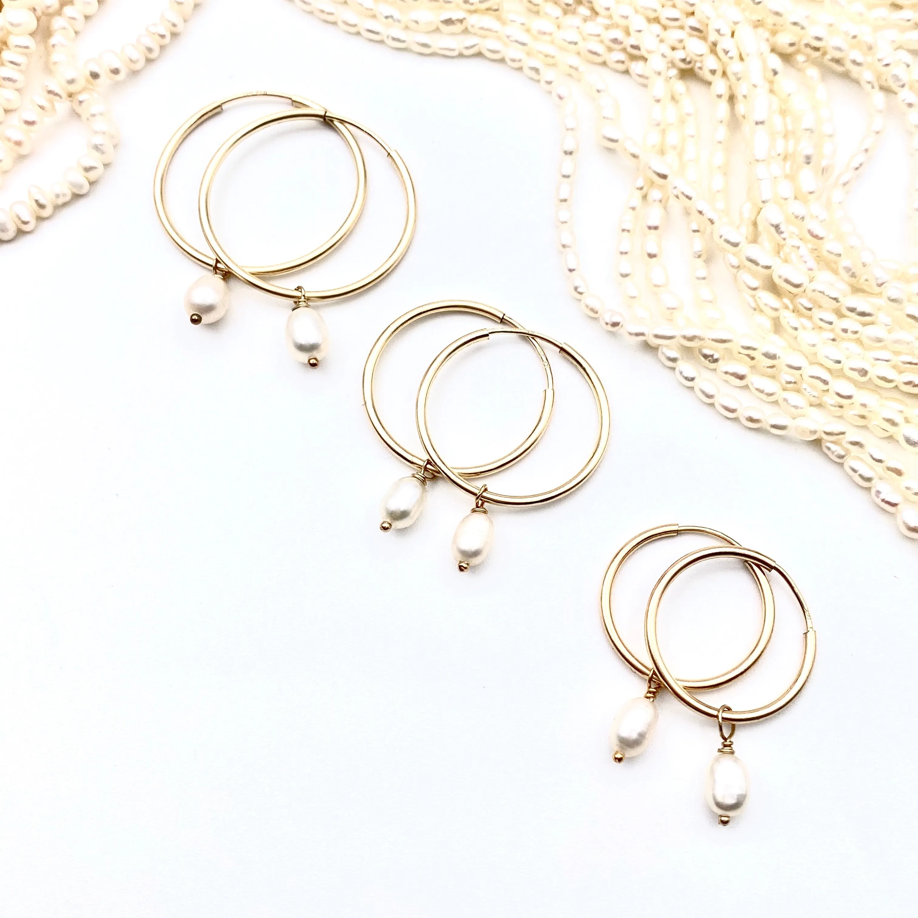 Classic pearl hoops sold by Ace of Swords product image thumbnail 3