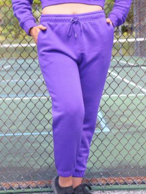 Purple Fleece Sweatpants | Build Your Own Tracksuit sold by Shop Dressr