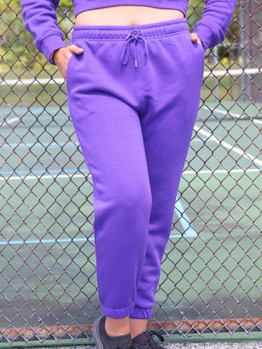 Purple Fleece Sweatpants | Build Your Own Tracksuit sold by Shop Dressr