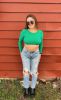 LAST SIZE SALE: Kelly Green Open Back Crop Top sold by Shop Dressr