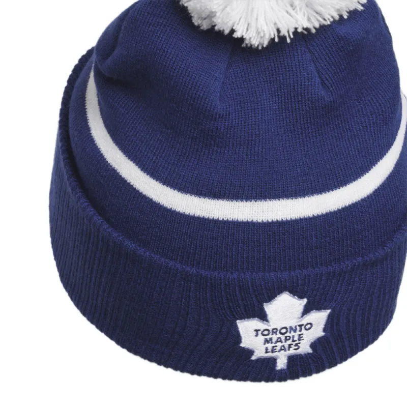 Adidas Toronto Maple Leafs Classic Logo Cuffed Knit Pom Toque sold by Pro Hockey Life