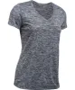 UNDER ARMOUR WOMEN'S TECH TWIST V NECK T SHIRT - BLACK sold by Pro Hockey Life
