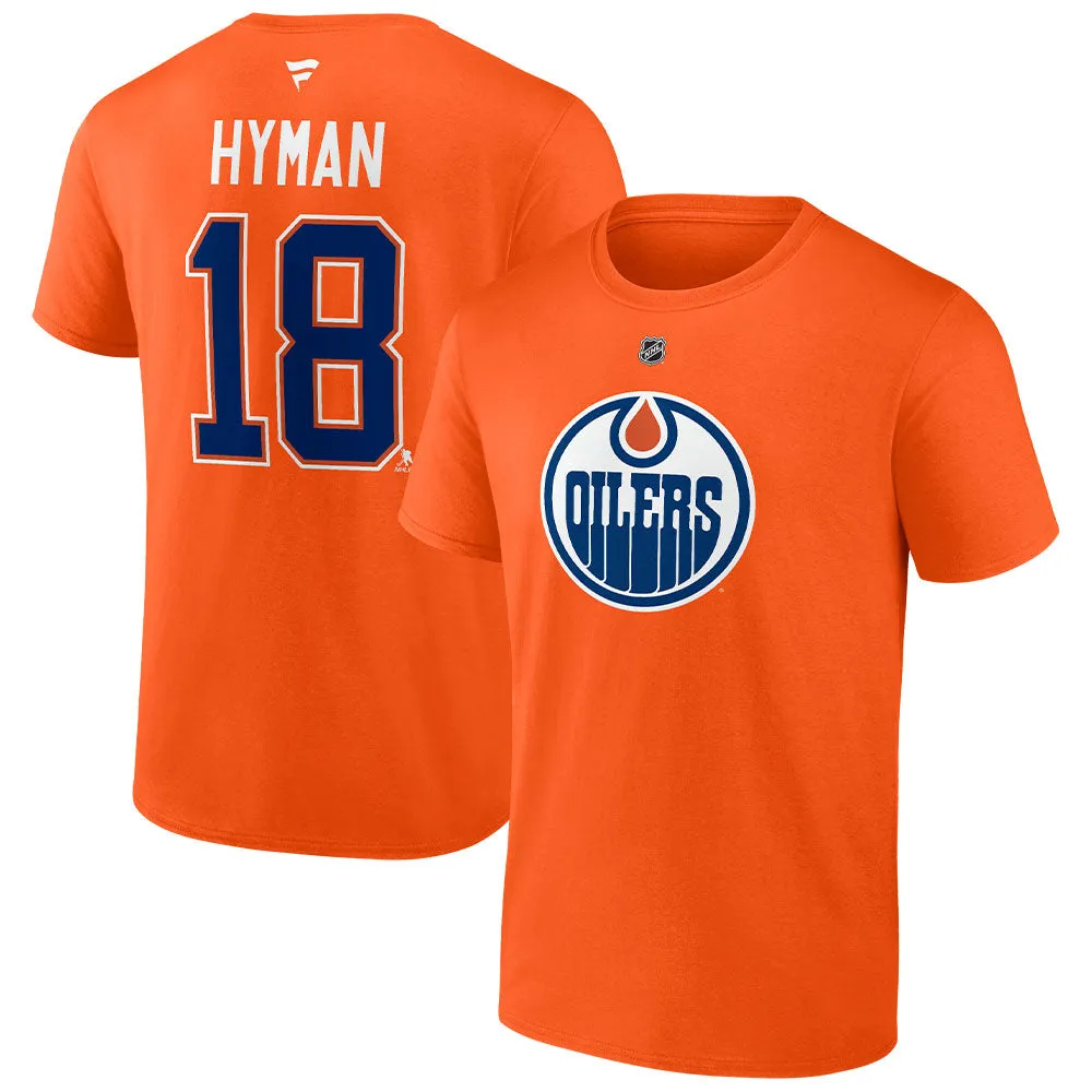Fanatics Edmonton Oilers Zach Hyman Orange Name And Number T Shirt sold by Pro Hockey Life product image thumbnail 3