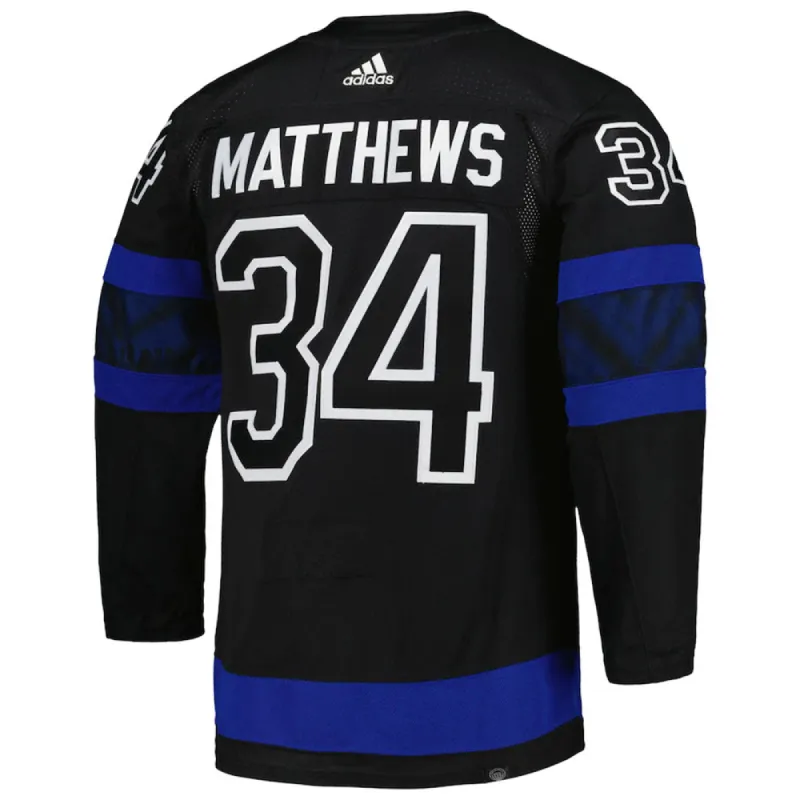 AUSTON MATTHEWS TORONTO MAPLE LEAFS x DREW HOUSE ADIDAS ADIZERO PRIMEGREEN AUTHENTIC BLACK REVERSIBLE THIRD JERSEY sold by Pro Hockey Life