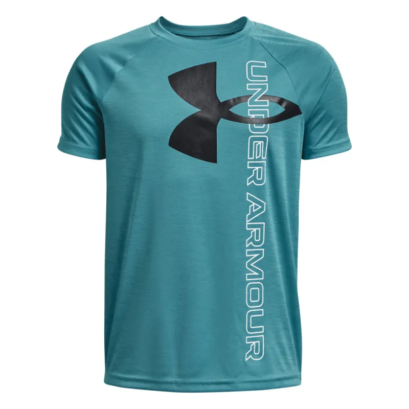 Under Armour Tech Split Logo Hybrid Glacier Blue T Shirt sold by Pro Hockey Life