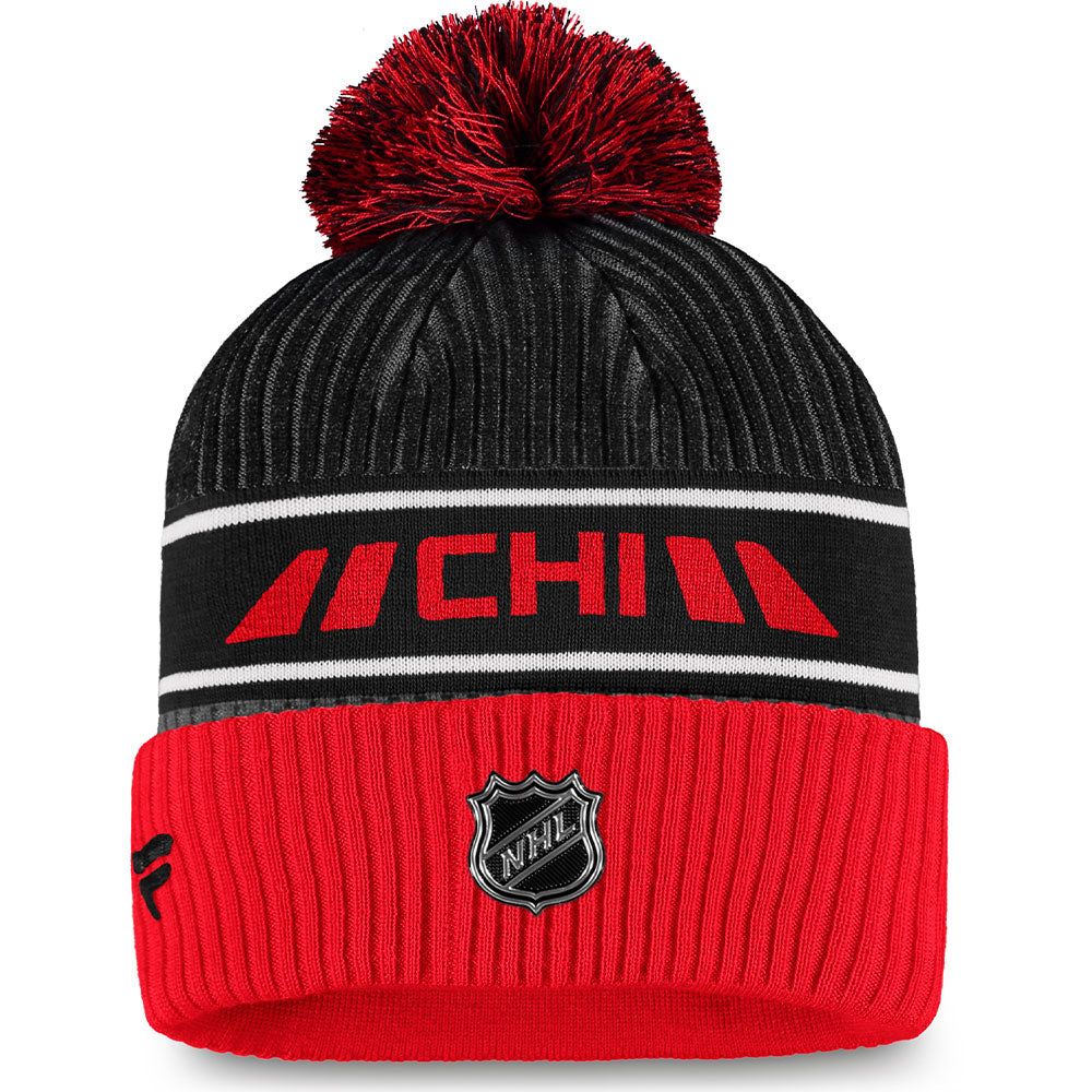 CHICAGO BLACKHAWKS FANATICS MEN'S AUTHENTIC PRO LOCKER ROOM BEANIE CUFF POM TOQUE sold by Pro Hockey Life product image thumbnail 2