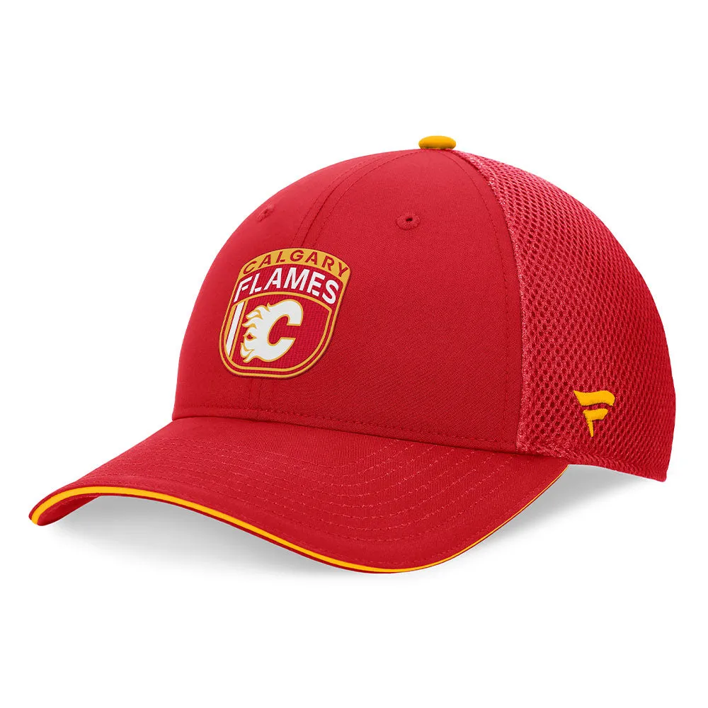 Fanatics Calgary Flames Authentic Pro 2024 Draft Trucker Hat sold by Pro Hockey Life